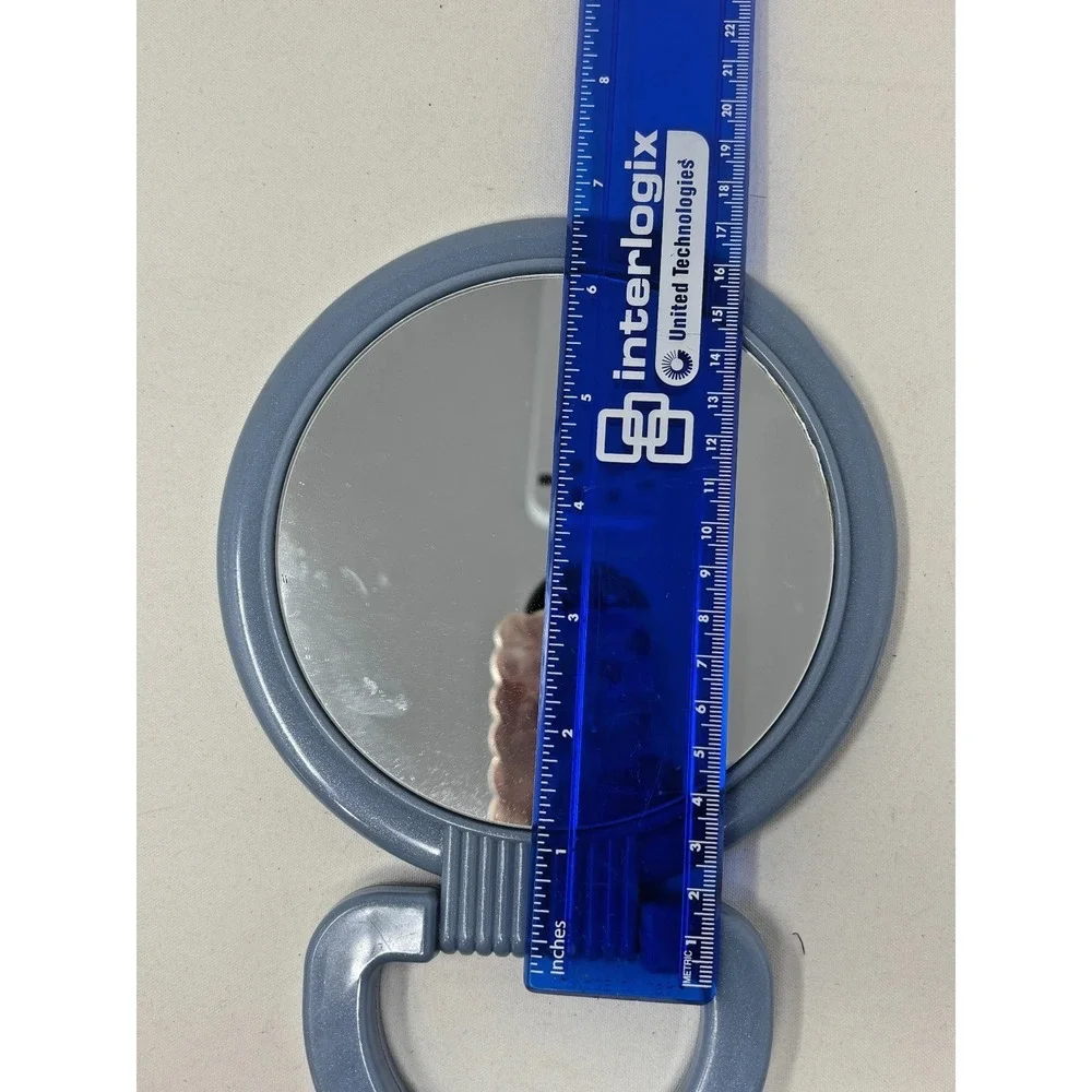 Vintage Scünci Blue Handheld Mirror‎ Plastic Travel Vanity Mirror